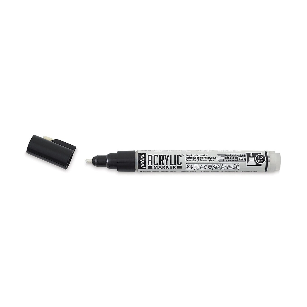 Pebeo Acrylic Marker - White Nepal, 1.2 mm, Bullet Nib